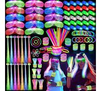 Piucrty Lot de 158 bâtons lumineux à craquer pour anniversaire d'enfant - Pinata - Accessoires de décoration pour enfants - Cadeaux d'invités - Gadgets - Bâtonnets lumineux