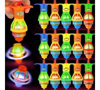 Piucrty Toupie Lumineuse 15Pcs Cotillons Petit Cadeau Anniversaire Enfant Invites Mini Jeux Pochette Surprise Lot Kermesse Jouet Pinata Fille Garcon Gyroscope Lumineux Goodies Cadeaux Sachet Sac