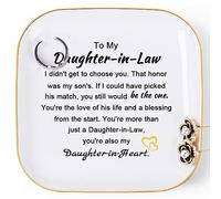Piudee Cadeau pour Belle-Fille de la Part d'une Belle-mère - Plat à Bijoux pour Belle-Fille, Anniversaire, Saint-Valentin, fête des mères, Noël, Cadeau de Mariage pour Belle-Fille