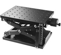 piudoiliy Cric de laboratoire manuel en alliage daluminium, élévateur linéaire de haute précision, avec règle graduée, course de levage de 120 mm, capacité de charge de 30 kg (120 * 80mm)