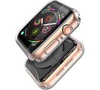 Piuellia Lot de 2 coques transparentes pour Apple Watch Series 6 SE Series 5 Series 4 avec protecteur d'écran 44 mm iWatch Coque de protection intégrale en TPU HD transparent ultra fine