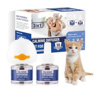 Piuess Pheromones Chat Feromone 3 in 1 pour Diffuseur Pheromone PhéRomones Anti Stress Prise Calmant Apaisant Apaiser Chats Conflit FéLines Relaxantes Calmantes Insipide (1 Prise + 2 Recharges)