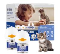 Piuess Pheromones Chat Feromone pour Diffuseur Pheromone PhéRomones Anti Stress Prise Calmant Apaisant Apaiser Chats Conflit FéLines Relaxantes Calmantes Agité Stressé Insipide(2 Prise + 2 Recharges)