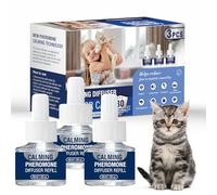 Piuess Pheromones Chat PhéRomones Pheromone Calmant Diffuseur Anti Stress Apaisant Prise pour Apaiser Les Chats Conflit FéLines Relaxantes Et Calmantes Agité Stressé 3 * 48ml Recharges（M）