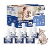 Piuess Pheromones Chat PhéRomones Pheromone Calmant Diffuseur Anti Stress Apaisant Prise pour Apaiser Chats Conflit FéLines Relaxantes Calmantes Agité Stressé 6 * 48ml Recharges Saveur de Menthe