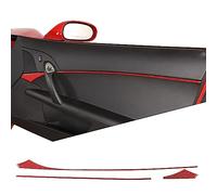 PIUGILH Lot de 3 garnitures de moulure pour intérieur de voiture en fibre de carbone véritable - Accessoires pour Corvette C6 Z06 ZR1 2005-2013 - Rouge