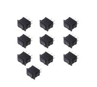 PIUHRKLEVD 10PCS 3D6P-BLACK 15 * 21mm 2 3 4 6Pin SPST on/Off/on Boat Rocker Switch 6A 250V KCD1 KCD1-101