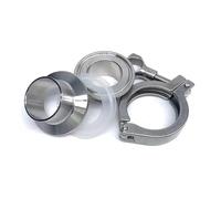 PIUHRKLEVD 1pc 19mm-102mm(3/4”-4”) Tri Clamp Weld Ferrule + Tri Clamp + Silicon Gasket Union Set SS304 Stainless Steel for Homebrew (51mm x Ferrule64)