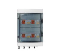 PIUHRKLEVD 1pc 600V 32A MCB Solar photovoltaic PV Combiner Box with Protection 4 Input 4 Out DC 600V Fuse MCB SPD 24ways