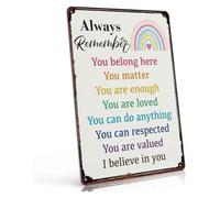 PIUHRKLEVD Always Remember Affirmations Metal Sign 12x8 Inch | Daily reminder poster for mindset at work