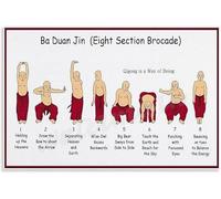 PIUHRKLEVD Ba Duan Jin Movement Chart Poster - Eight Section Brocade Chinese Kung Fu Art, Canvas Print for Home Decor(Unframed,16x24inch(40x60cm))