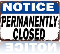 PIUHRKLEVD Classic Never Open Again Tin Sign Home Bar Decor 12x8 Inch