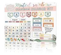 PIUHRKLEVD Classroom Wall Calendar Metal Sign Boho Inspirational Decor Aluminum Art for Elementary Middle High School Vintage 8 X 12 inch