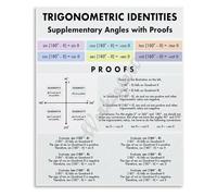 PIUHRKLEVD Educational Math Metal Tin Sign Trig Identities Supplementary Angles Proof Poster for Classroom Study Room or Tutoring Office 8 X 12 inch