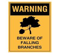 PIUHRKLEVD Falling Branches Warning Sign For Public Spaces 12x8 Inch