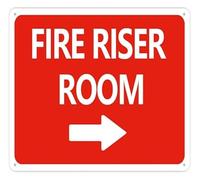 PIUHRKLEVD Fire Riser Room Right Arrow Direction Sign 12x8 Inch
