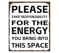 PIUHRKLEVD For Yoga Studio Mindfulness Sign Vintage Metal Tin Take Responsibility For Your Wall-Art 8 X 12 in