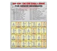 PIUHRKLEVD Gentle Movement Guide Tai Chi Forms Poster Canvas Wall-Art for Relaxing Home Environment(Framed,12x18inch(30x45cm))