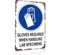 PIUHRKLEVD Gloves Required Warning Sign Funny Metal Plaque for Office Workshop Garage Classroom Hospital Factory 8 X 12 in