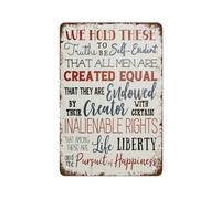 PIUHRKLEVD Historic American Patriotic Quotes Subway Art Vintage Metal Tin Sign Rustic Wall Decor For Office Library Home 8 X 12 inch