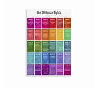 PIUHRKLEVD Human Rights Poster Declaration Canvas Wall-Art Social Justice Print for Study Room Decor(Framed,16x24inch(40x60cm))