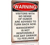 PIUHRKLEVD Humor Required Beyond This Point Tin Sign 12x8 Inch | Witty entry notice filters out serious guests before they enter your space