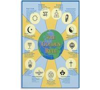 PIUHRKLEVD Inspirational Golden Rule Poster Metal Sign About Kindness and Understanding Motivational Wall-Art for Home Office Gift 8 X 12 in