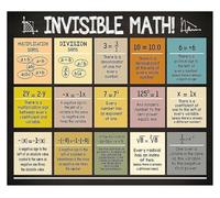 PIUHRKLEVD Invisible Math Equations Metal Sign Educational Poster Vintage Wall Decor for Teacher Classroom Study Room 6 X 8 in