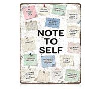 PIUHRKLEVD Note to Self Affirmation Tin Sign Office 12x8 Inch