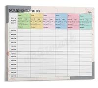 PIUHRKLEVD Nursing Shift Organizer Poster Medication Schedule and Patient Assignment Wall-Art for Nurses Clinic or Home Office Decor(Framed,08x12inch(20x30cm))