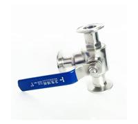 PIUHRKLEVD Robinet à boisseau sphérique à trois brides en L for tuyau de 32 mm (1-1/4 po) de diamètre extérieur x 1,5 po (1,5 po), en acier inoxydable SUS 316L, for brassage de bière à domicile.