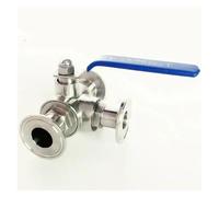 PIUHRKLEVD Robinet à boisseau sphérique à trois brides en T for tuyau de 32 mm (1-1/4 po) de diamètre extérieur x 1,5 po (1,5 po), en acier inoxydable SUS 316L, for brassage de bière à domicile.