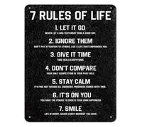 PIUHRKLEVD Seven Rules Of Life Let It Go Retro Metal Sign 12x8 Inch