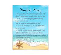 PIUHRKLEVD Star Thrower Poem Poster Starfish Story Inspirational Print for Nautical Coastal Wall Decor Beach House Office and Gift(Unframed,08X12inch(20X30cm))