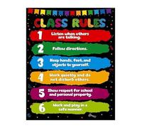 PIUHRKLEVD Teacher Classroom Decor Colorful Rules Poster Behavior Expectations Chart Educational Wall-Art for Elementary School and Management(Unframed,08x12inch(20x30cm))