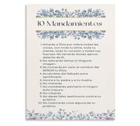 PIUHRKLEVD Ten Commandments Poster for Home Wall Decor | Exodus chapter twenty verses one through seventeen printed in elegant serif font(Framed,12x18inch(30x45cm))