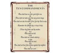 PIUHRKLEVD The Ten Commandments Thou Shalt Have No Other Gods Sign 12x8 Inch