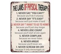 PIUHRKLEVD Therapist Office Rules Laws Of Physical Tin Plaque 12x8 Inch