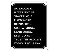 PIUHRKLEVD Trust The Process Today Is Your Day Metal Sign 12x8 Inch