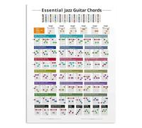PIUHRKLEVD Vintage Guitar Chord Chart Sign Retro Rustic Metal Tin Jazz Chords Reference for Practice Room Decor 8 X 12 in