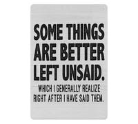 PIUHRKLEVD Witty Saying Wall-Art Some Things Are Better Left Unsaid Vintage Metal Sign for Home Office Decor Bar Man Cave Gift 8 X 12 inch