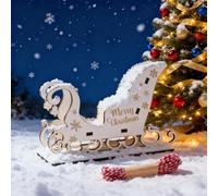 PIujsym Kit de lutin de Noël complet - Accessoires de Noël de qualité supérieure en bois - Mini traîneau - Accessoires de porte de lutin pour l'Avent, Saint-Nicolas