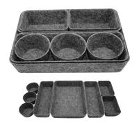 Piuluvor® Ensemble D'organisateurs de Tiroirs, 8 Pièces Boîtes de Rangement en Feutre, Organisateur de Tiroir en Feutre Empilable pour Bureau, Chambre à Coucher, Cuisine (Gris Foncé)