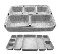 Piuluvor® Ensemble D'organisateurs de Tiroirs, 8 Pièces Boîtes de Rangement en Feutre, Organisateur de Tiroir en Feutre Empilable pour Bureau, Chambre à Coucher, Cuisine (Carré Gris Clair)