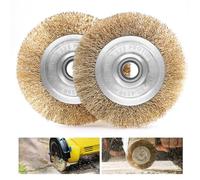 Piuluvor® Weedbrush Lot de 2 brosses à joints en laiton compatibles avec la majorité des brosses métalliques, gratte-joints, brosse de rechange en laiton pour dérouiller, polir, dégriller
