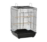 Piumer 1 Pawhut Cage à oiseaux en métal avec toit rabattable Noir 40 x 40 x 58 cm