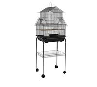 Piumer 2 PAWHUT Cage noire avec motif maison - Plateau amovible - 50 x 40 x 121 cm