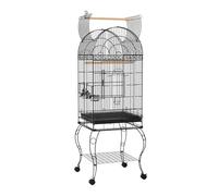 Piumer 3 Pawhut Cage à oiseaux avec roulettes Plateau amovible, grille et mangeoires
