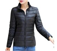 Piumino léger pour femme anti-vent pliable, gilet rembourré pour l'hiver, veste matelassée sans capuche élégante, décontractée, avec fermeture éclair, tailles fortes, manteau mi-saison, Noir , XXL