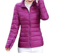 Piumino léger pour femme anti-vent pliable, veste légère et rembourrée pour l'hiver, veste matelassée sans capuche élégante et décontractée, fermeture éclair, veste confortable, grandes tailles